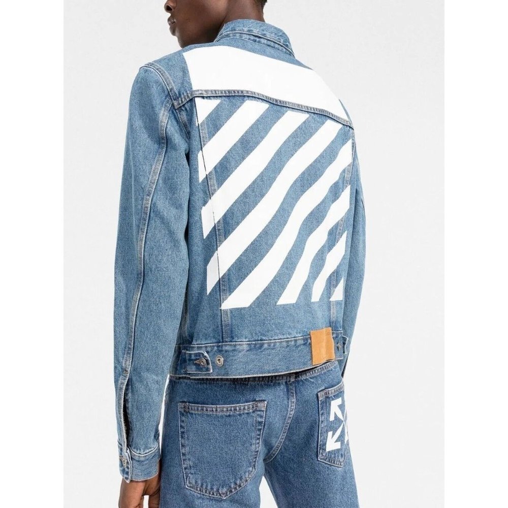OFF-WHITE Diagonal Tab Slim Denim Jacket